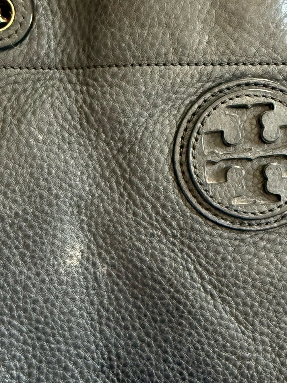 Tory Burch Black Pebbled Leather Crossbody Shoulder Bag